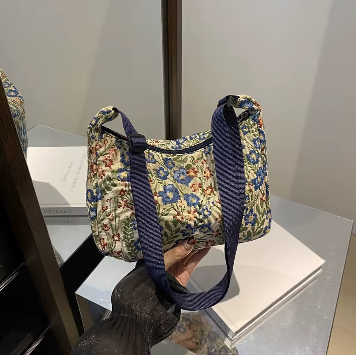 Vintage Versatile Literary Prints Crossbody Shoulder Bag - Image 6