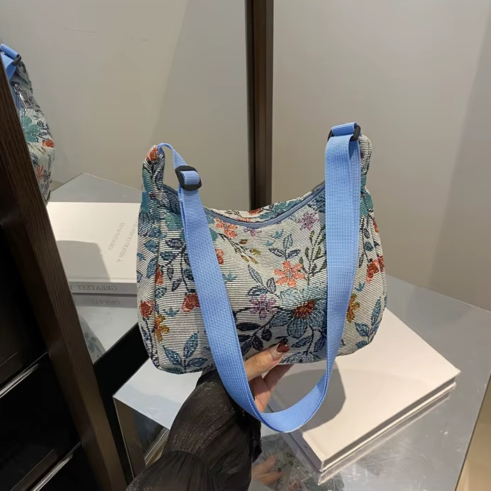 Vintage Versatile Literary Prints Crossbody Shoulder Bag - Image 8