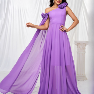 Luxury One Shoulder Asymmetrical A Line High Quality Maxi Dress