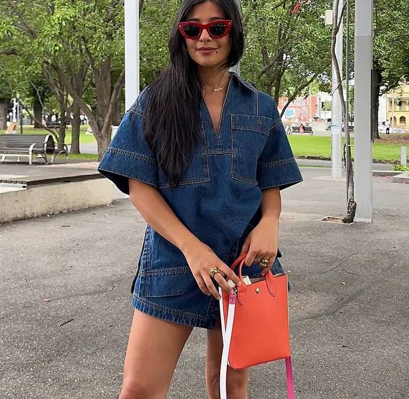 Elegant V-neck Patchwork Half Sleeve Split Shirt Mini Tops And Skirt 2 Piece Set - Image 5