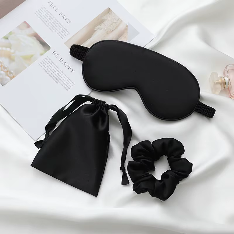 3Pcs Set Imitated Silk Sleep Eye Mask Eye Patches Face Mask