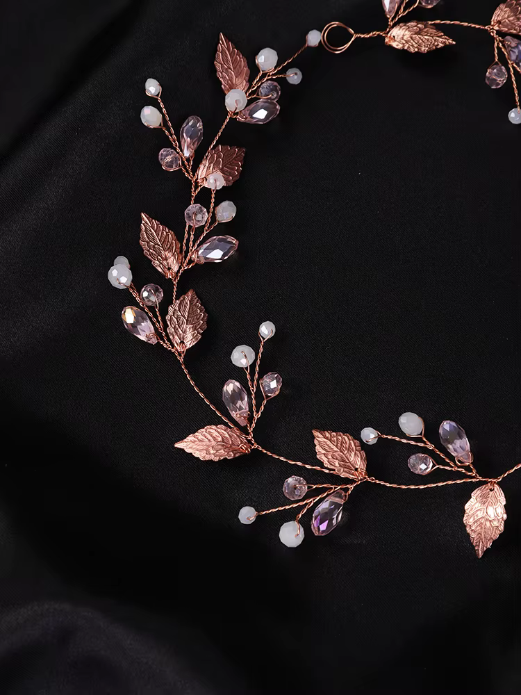 Alloy Crystal Bead Flower Bridal Wedding Party Prom Handmade Headband - Image 5