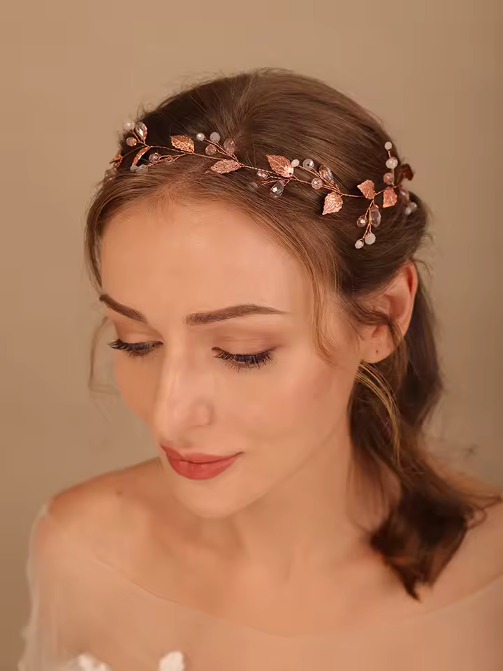 Alloy Crystal Bead Flower Bridal Wedding Party Prom Handmade Headband