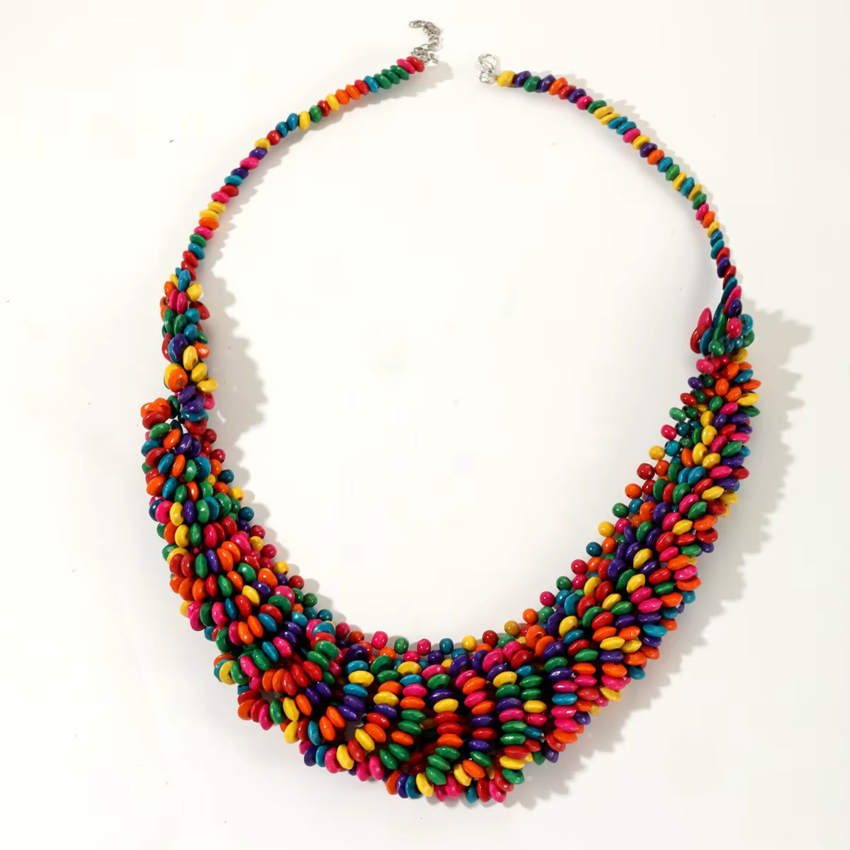 Bohemian Colored Wooden Beads Handmade Beaded Necklaces - Image 2