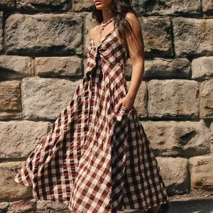 Bohemian Open Shoulder Beach Style Deep V-Neck Maxi Dress
