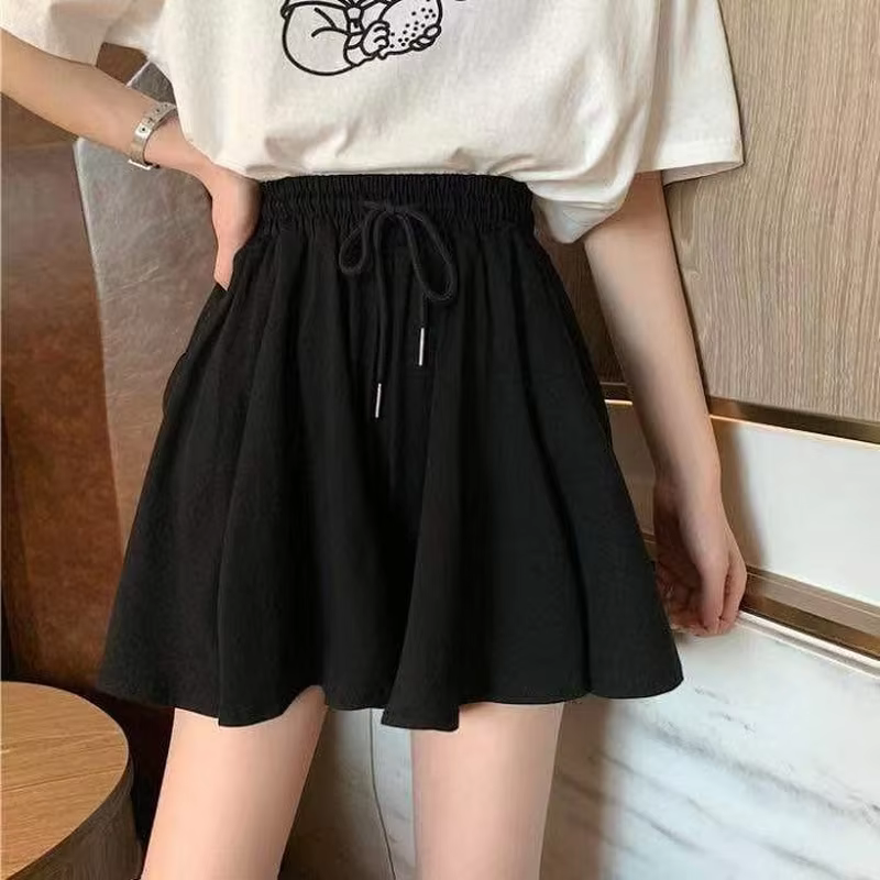Casual A-Line Elastic High Waist Wide Leg Loose Shorts Skirts - Image 9