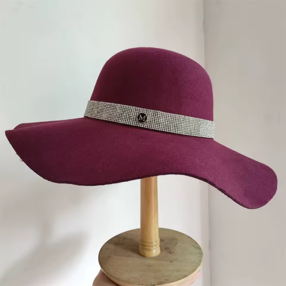 Casual Big Brim Colorful Felt Fedora Bucket Church Wedding Hat - Image 13