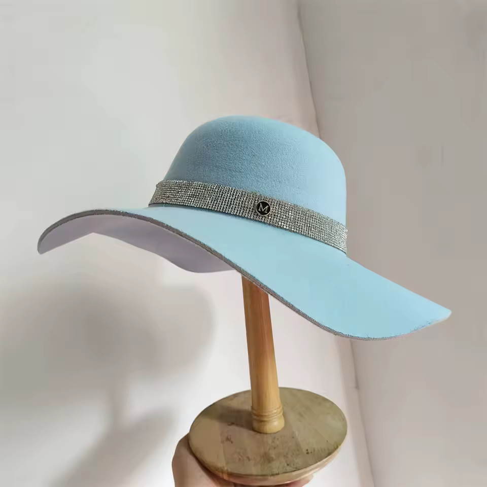 Casual Big Brim Colorful Felt Fedora Bucket Church Wedding Hat - Image 16