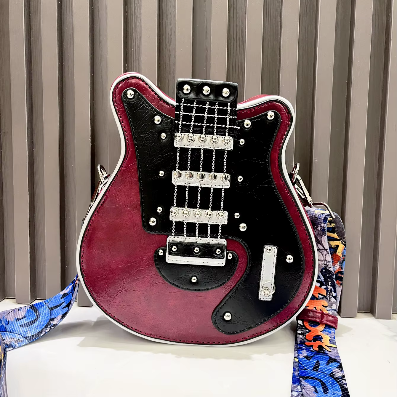 Casual Guitar Shape Handmade Crossbody Shoulder Bag