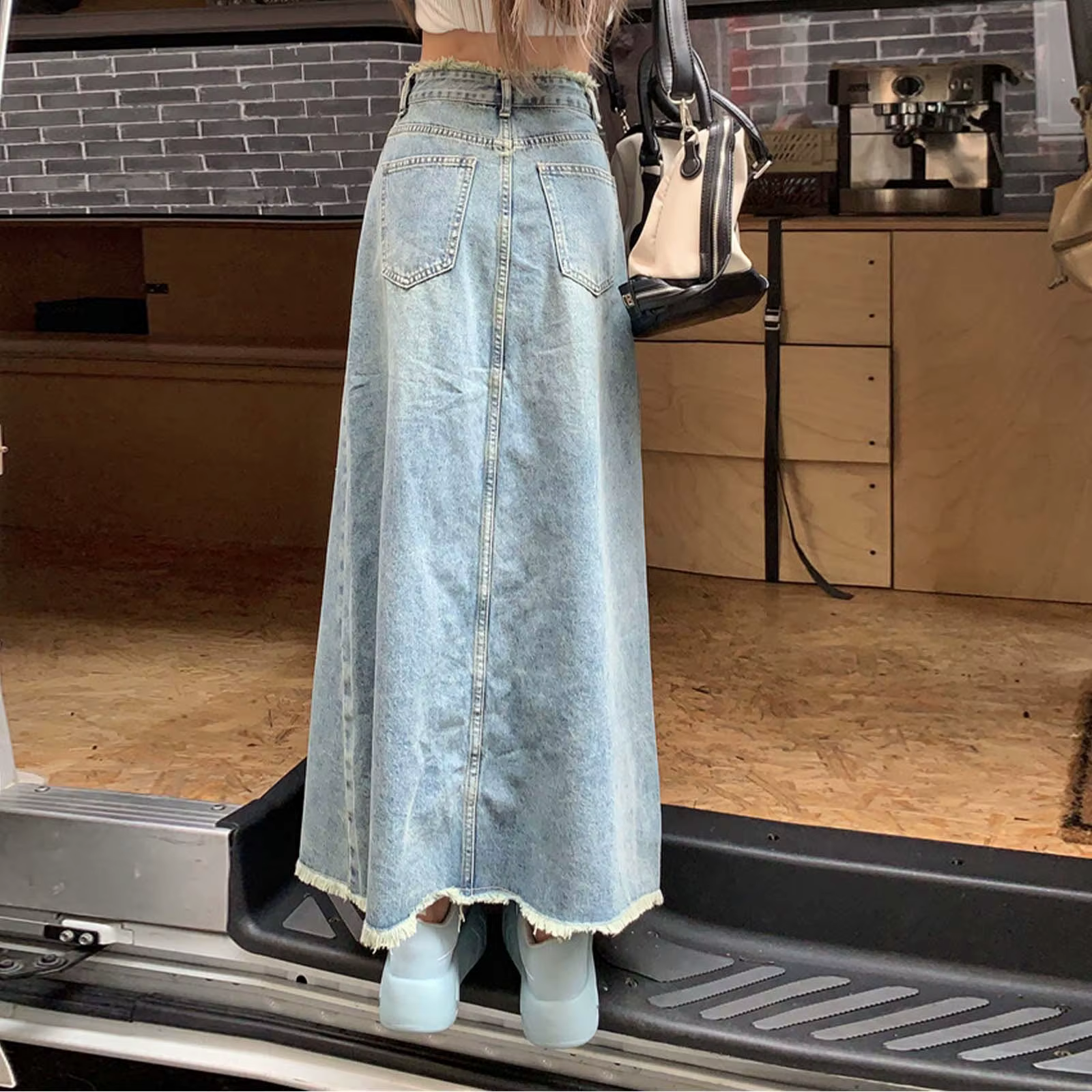 Casual High Waist With Pockets Large Size Splicing Skirt Streetwear - Image 2