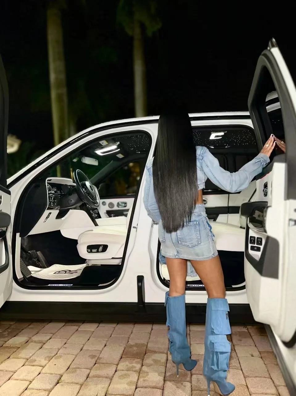 Casual Hipster Lapel Long Sleeve Button-Up Jacket and Belt Mini Skirt Two Piece Set - Image 3