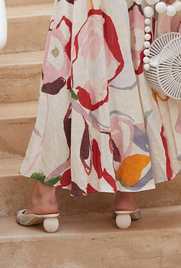 Casual Hollow Stripe Woven Slip-on Pointed Toe Slippers - Image 2