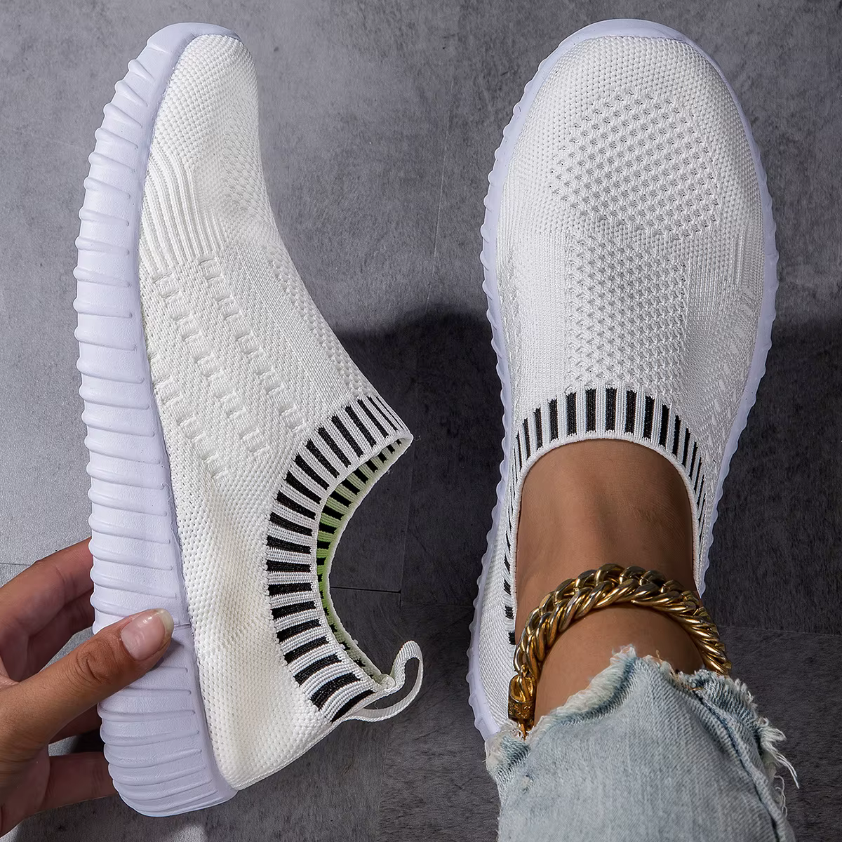 Casual Lace Up Lightweight Mesh Low Outdoor Shoes - Image 5