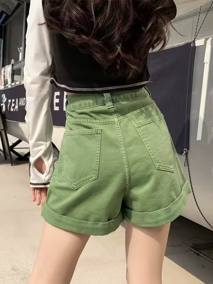 Casual Loose Vintage Jeans High Waisted Wide Leg Shorts Streetwear - Image 10