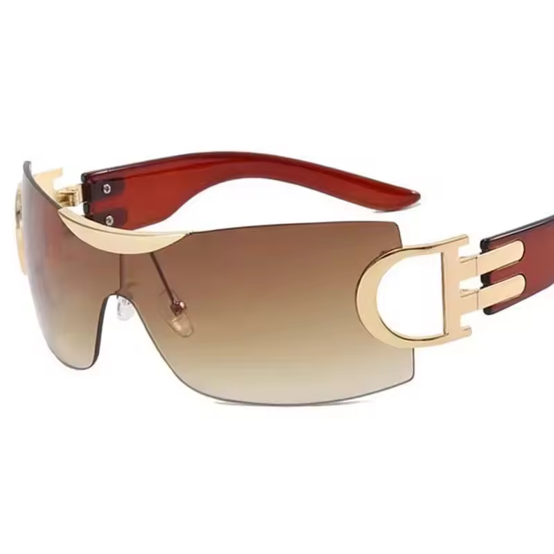 Casual Lovely Rimless Metal Mirror Square Sun Glasses - Image 6