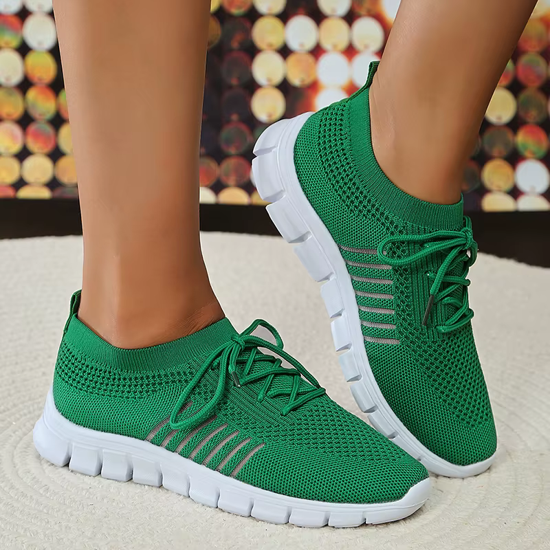 Casual Non Slip Knitted Soft Sole Round Toe Slip On Flats Sneakers - Image 9