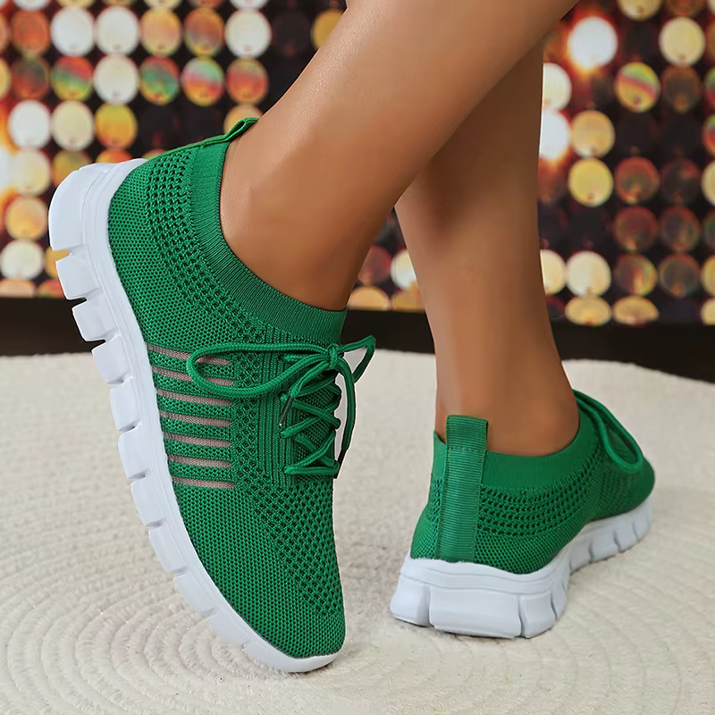 Casual Non Slip Knitted Soft Sole Round Toe Slip On Flats Sneakers - Image 10