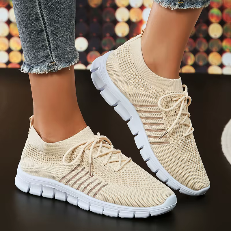 Casual Non Slip Knitted Soft Sole Round Toe Slip On Flats Sneakers - Image 12