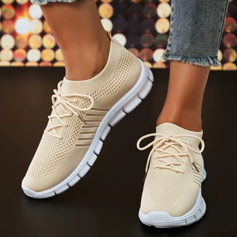 Casual Non Slip Knitted Soft Sole Round Toe Slip On Flats Sneakers - Image 13