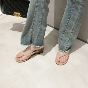 Casual Outdoor Street Style Comfort Leopard Clip Toe Wedges Heel