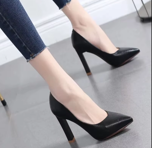 Casual Patent Leather Pointed Toe Stiletto Heel Shoes - Image 5