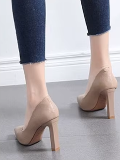 Casual Patent Leather Pointed Toe Stiletto Heel Shoes - Image 2