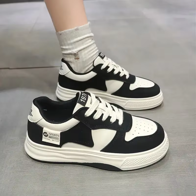 Casual Platform Mixed colors Lace-up Vulcanized Shoes - Image 2