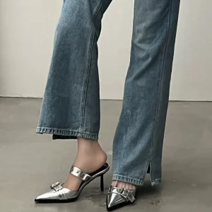 Casual Pointed Belt Buckle Baotou Thin Heel Belt Buckle Sandals