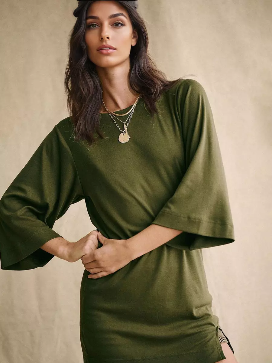 Casual Polyester Relaxed Fit Oversized Mini Dress Street Wear - Image 6