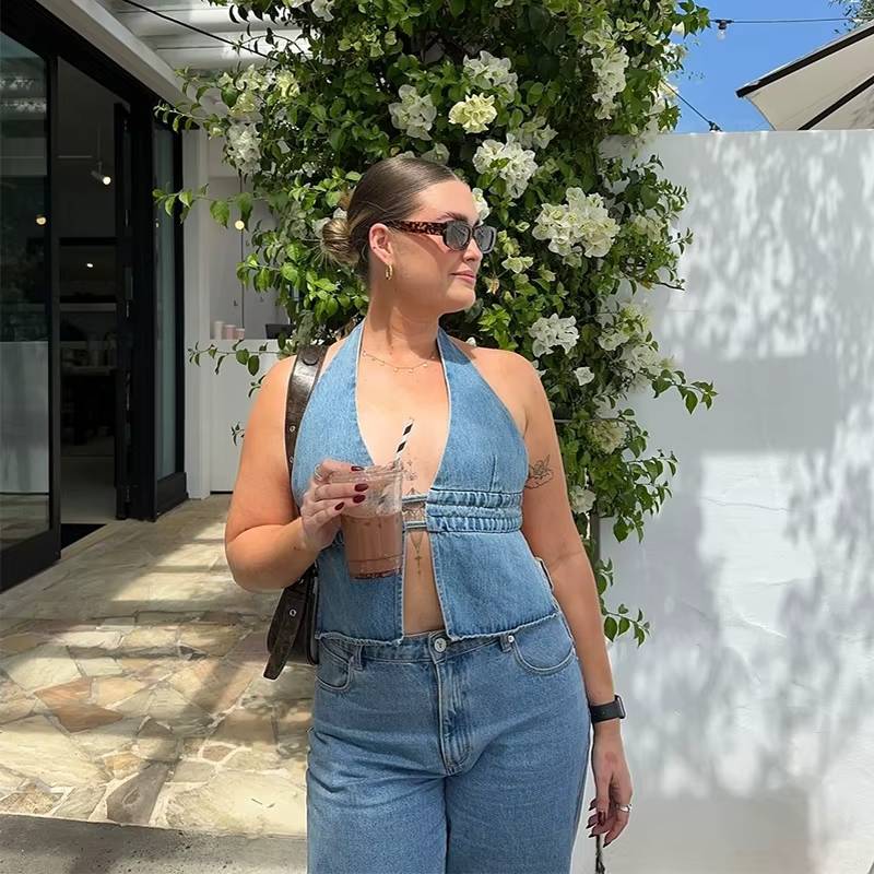 Casual Pullover Empire Hollow Out Halter Sleeveless Mini Dress - Image 7