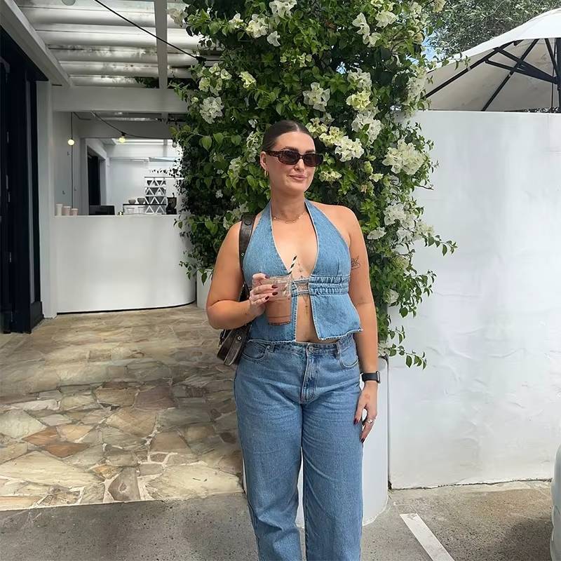 Casual Pullover Empire Hollow Out Halter Sleeveless Mini Dress - Image 8