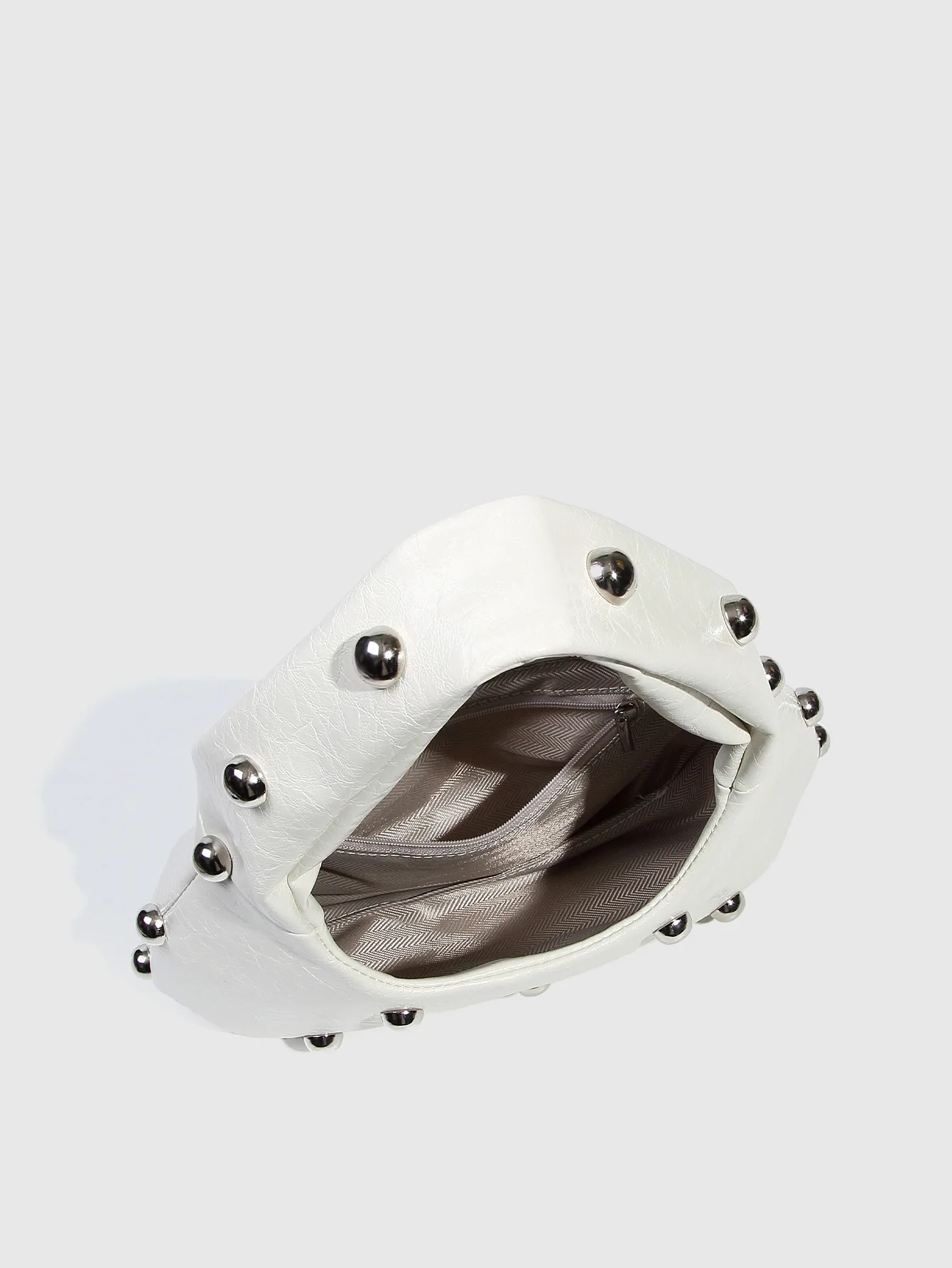 Casual Rivet Soft PU Leather Designer Hobos Half Moon Underarm Bags - Image 15