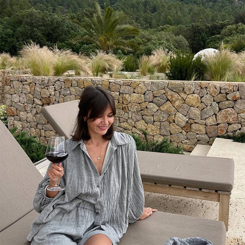 Casual Solid Lapel Button Shirt And Shorts Loose 2 Pieces Sets - Image 7