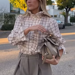 Casual Sweet Single Breasted Butterfly sleeve Ruffles Regular Fit Shirts