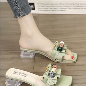 Casual Trans parent Modern Square Heel