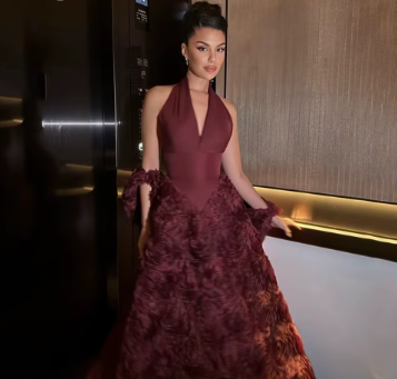 Classic Halter Backless 3D Flowers A Line Sleeveless Tulle Evening Maxi Dress