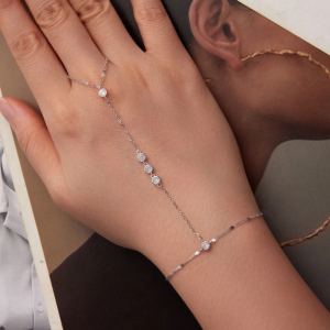 Classic Thin Chain Plated Tassel Finger Ring Bracelet