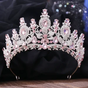 Crystal Bridal Diadem Pageant Opal Royal Queen Wedding Crown