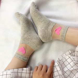 Cute Love Transparent Comfortable Heart Pattern Cotton Bottom Soft Socks
