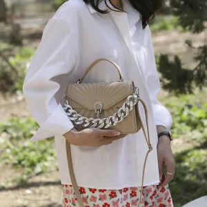 Diamond Quilted With Twist-Lock Chain Convertible Strap‌ Mini Square Crossbody Bag