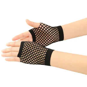 Disguise Rock Fancy Night Club Party Fishnet Sheer Mesh Mittens Gloves