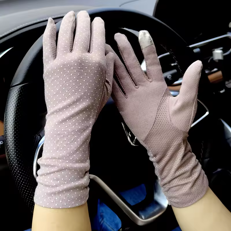 Dot Printed Cycling Thin Touch Screen Bike Car Driving Cotton Gloves