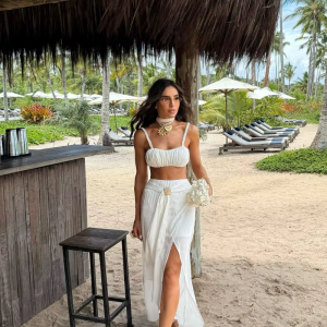 Elegant And Pretty Tube Top Cover Up Skirt Three-piece Shoulder Strappy Beachwear