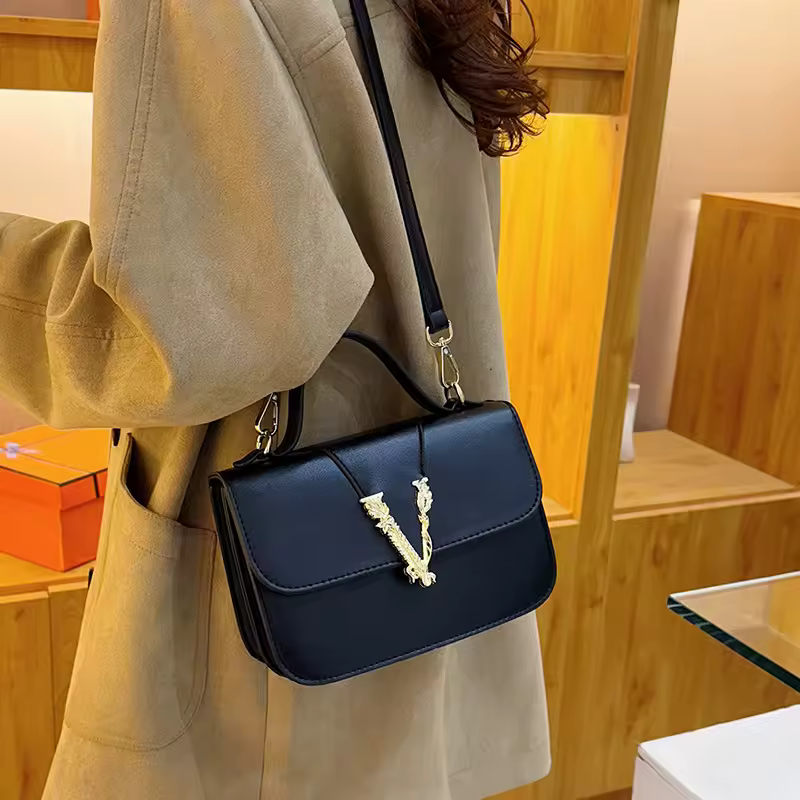 Elegant Casual Lock Buckle Small Square Shoulder Crossbody Bag