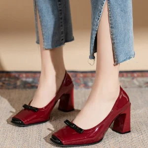 Elegant Fashion New Style Square Toe Pumps Mouth High Heels