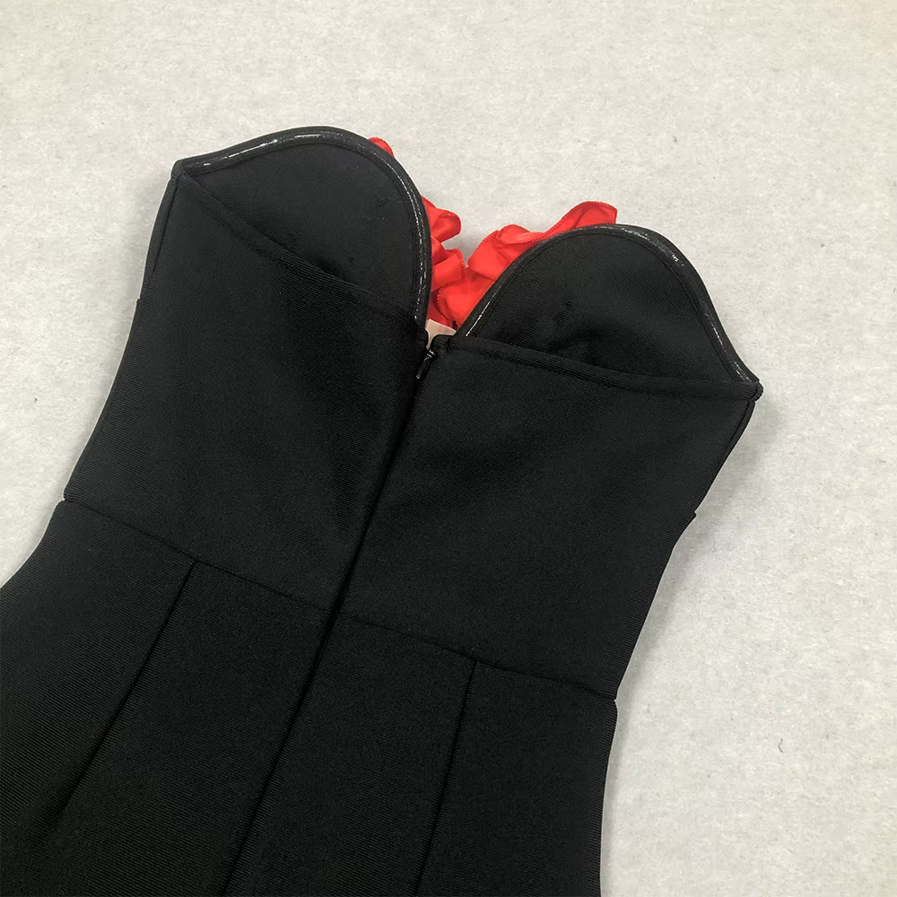 Elegant Florals Strapless Off the Shoulder Bodycon Bandage Long Maxi Dress - Image 9