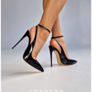 Elegant Pointed Toe Straps Cross Lace-up Thin Heel