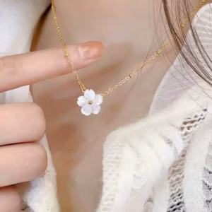 Elegant Romantic Shell Flower Floral Retro Clavicle Daily Wear Chain Necklace