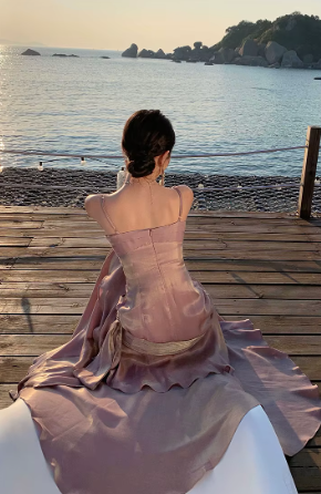 Elegant Ruffles Spaghetti Strap Graduation Birthday Evening Party Maxi Dress - Image 21