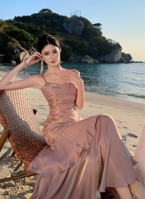 Elegant Ruffles Spaghetti Strap Graduation Birthday Evening Party Maxi Dress - Image 18